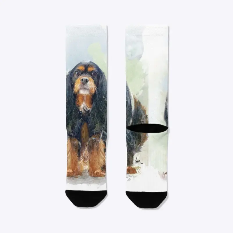 Black and Tan CKCS socks